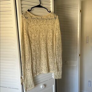 Norm Thompson Cream Baby Alpaca Sweater